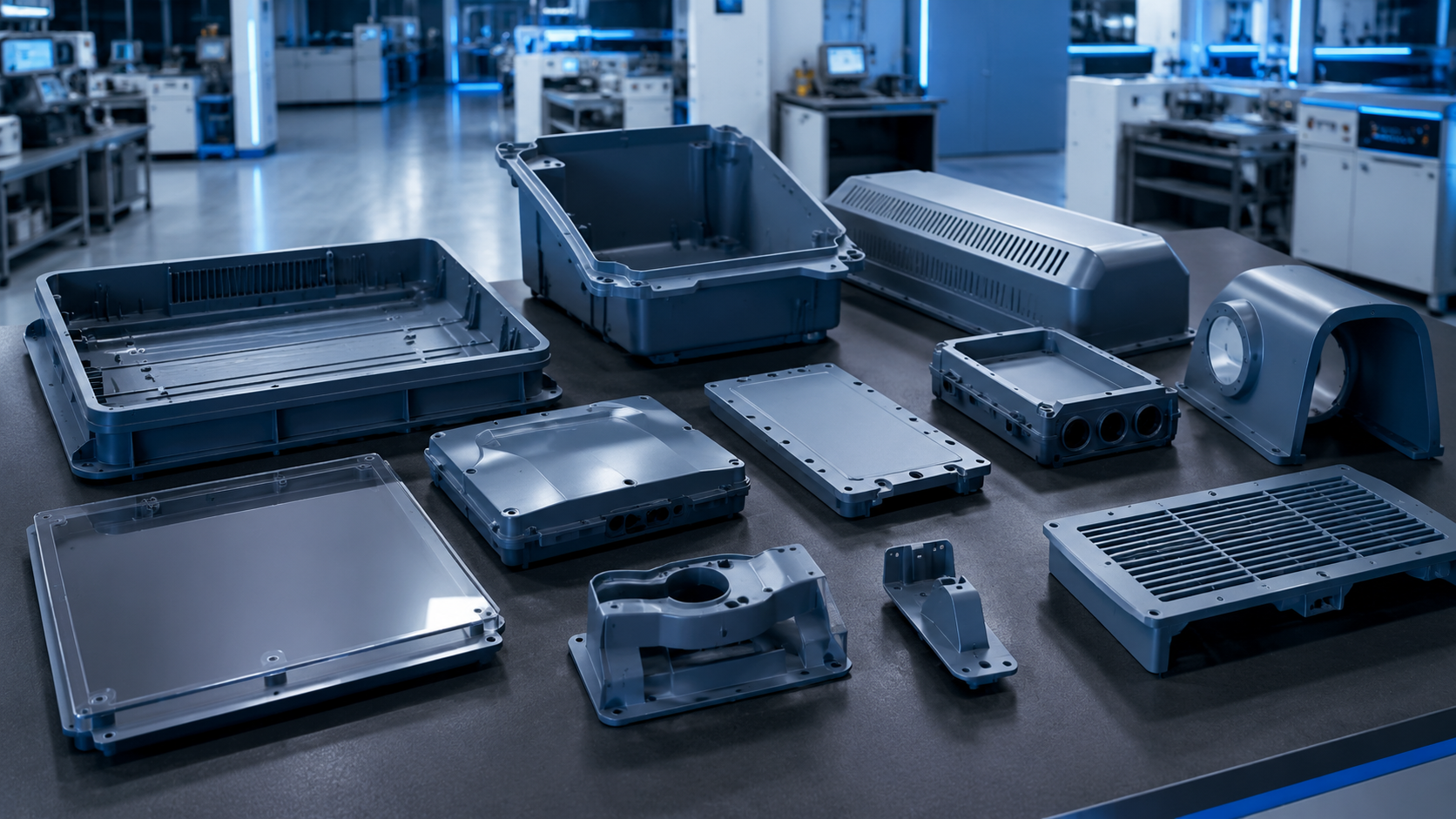 ESD coated plastic parts including polypropylene ABS polycarbonate acrylic housings trays and covers